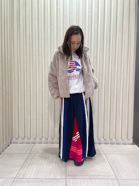 「スカートコーデ」｜「アイテム（ブルゾン）」を使った、Akumiさん（レディース・155cm）の秋コーディネート