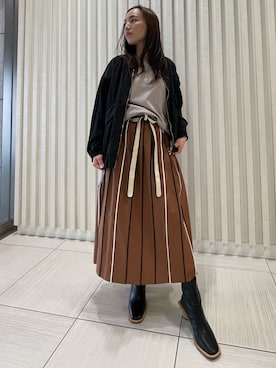 「TATRAS（タトラス）のアイテム（ブルゾン）」を使った、Akumiさん（レディース・155cm）の冬コーディネート