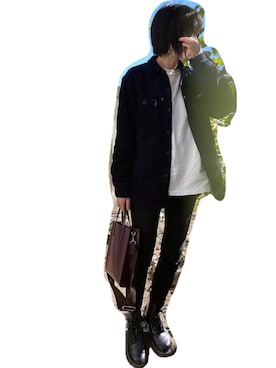 「Dr. Martens（ドクターマーチン）のDr.Martens ドクターマーチン 1460Z 8EYE BOOT 8ホールブーツ 11822006 BLACK（ブーツ）」を使った、Sakuさん（レディース・164cm）の秋コーディネート