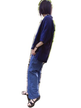 「blue」｜「アイテム（腕時計）」を使った、Sakuさん（レディース・164cm）の夏コーディネート