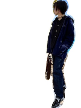 「MEDE19F（メデジュウキュウ）のアイテム（Tシャツ/カットソー）」を使った、Sakuさん（レディース・164cm）の冬コーディネート