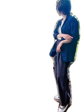 「チャイナシャツ」｜「アイテム（ジャケット/アウター）」を使った、Sakuさん（レディース・164cm）の夏コーディネート