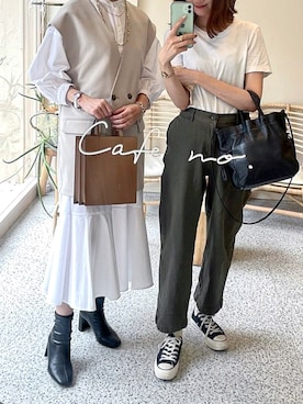 「消えそうな色コーデ」｜「アイテム（ブーツ）」を使った、り ささん（レディース・161cm）の秋コーディネート