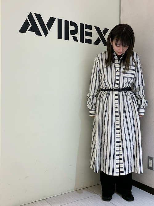 FABRICA STRIPE SHIRT ONEPIECE シャツワンピース FABRICA STRIPE SHIRT ONEPIECE（シャツワンピース）｜L