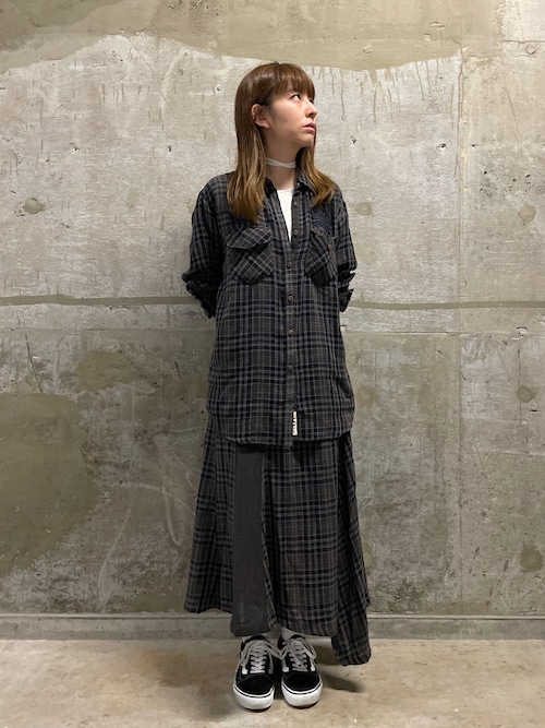 セール】《直営店限定》DOUBLE GAUZE MULTI CHECK SKIRT/ ダブルガーゼ