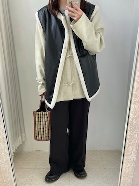 「チャイナシャツ」｜「アイテム（その他アウター）」を使った、raichixさん（レディース・162cm）の春コーディネート