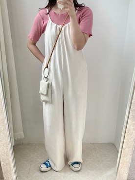 「アイテム（PC・スマホグッズ/家電、ホワイト系）」を使った、raichixさん（レディース・162cm）の夏コーディネート