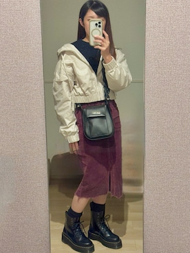 「アイテム（ショルダーバッグ）」を使った、あわわさん（レディース・164cm）の秋コーディネート