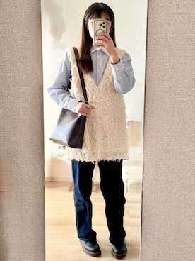 「アイテム（ベスト）」を使った、あわわさん（レディース・164cm）の秋コーディネート