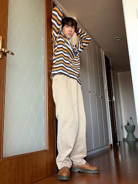 「アイテム（イヤーカフ）」を使った、NARUさん（メンズ・165cm）の夏コーディネート