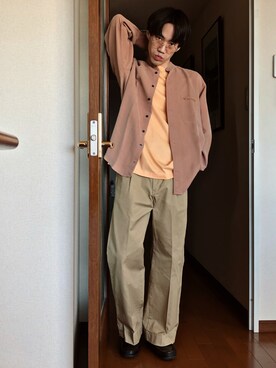 「LEE」｜「アイテム（スリッポン）」を使った、NARUさん（メンズ・165cm）の冬コーディネート