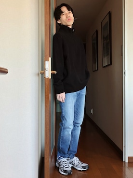 「JW Anderson（ジェイダブリューアンダーソン）のアイテム（ニット/セーター）」を使った、NARUさん（メンズ・165cm）の冬コーディネート