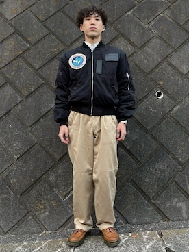 「アイテム（腕時計）」を使った、NARUさん（メンズ・165cm）の冬コーディネート