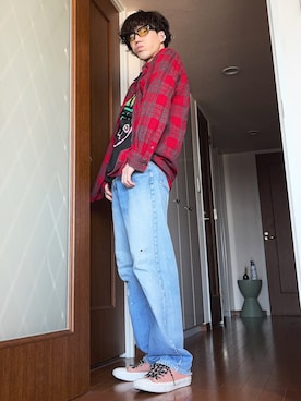 「アイテム（イヤーカフ）」を使った、NARUさん（メンズ・165cm）の秋コーディネート