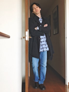 「Sperry Top-Sider（スペリートップサイダー）のアイテム（スリッポン）」を使った、NARUさん（メンズ・165cm）の秋コーディネート