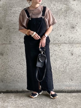 「NIKE」｜「アイテム（ジャンパースカート）」を使った、𝚁𝚒𝚎 ‪︎‬‪︎☺︎さん（レディース・160cm）の秋コーディネート