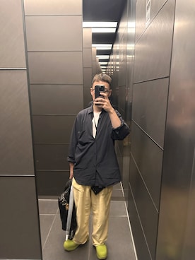 「COMOLI（コモリ）のアイテム」を使った、K。さん（メンズ・168cm）の夏コーディネート
