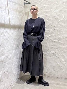 「niko and...（ニコアンド）のサイドゴアブーツ / 抗菌消臭（ブーツ、ブラック系）」を使った、yaritaさん（レディース・166cm）の秋コーディネート