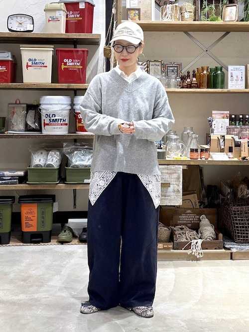 セール】エアリーダブルコアスパンVネックプルオーバー（ニット