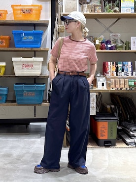 「niko and...（ニコアンド）のオリジナルカラーキャップ（キャップ、その他）」を使った、yaritaさん（レディース・166cm）の春コーディネート