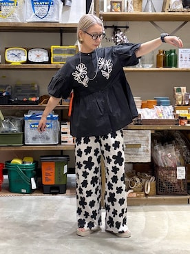 「黒縁メガネ」｜yaritaさん（レディース・166cm）の夏コーディネート
