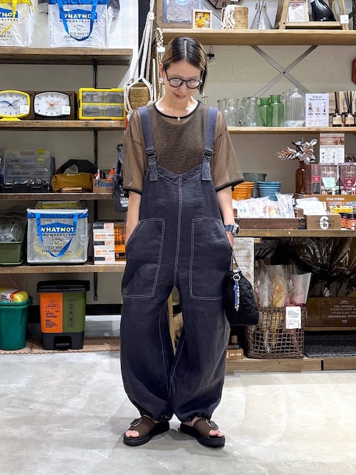 ニコアンド リネンツイルサロペット niko and FINEリネンツイル