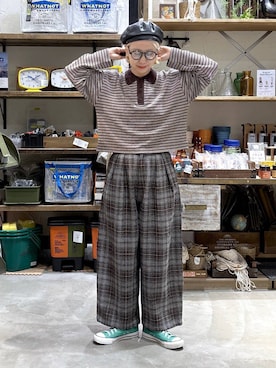 「アイテム（ハンチング/ベレー帽）」を使った、yaritaさん（レディース・166cm）の秋コーディネート