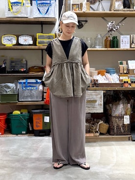 「アイテム（キャップ）」を使った、yaritaさん（レディース・166cm・40代）の夏コーディネート