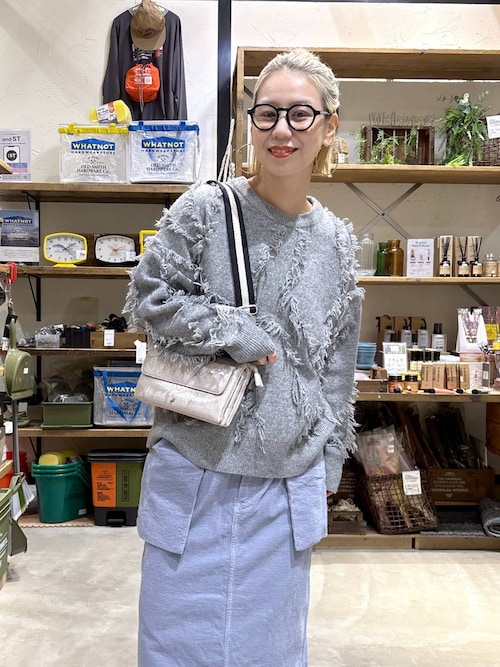 WAAC グラフィックプリント セーター WOMENS アーガイル半袖ニットセーター マスタード/072334750