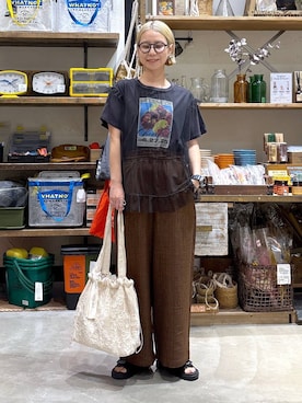 「niko and...（ニコアンド）のクラウンパント調光サングラス（サングラス）」を使った、yaritaさん（レディース・166cm・40代）の夏コーディネート