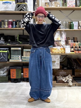 「アイテム（モカシン/デッキシューズ）」を使った、yaritaさん（レディース・166cm）の冬コーディネート