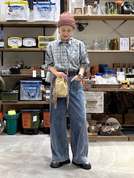 「niko and...（ニコアンド）のボリュームソールスニーカー（スニーカー）」を使った、yaritaさん（レディース・166cm）の秋コーディネート