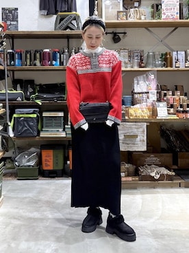 「アイテム（カチューシャ）」を使った、yaritaさん（レディース・166cm）の冬コーディネート