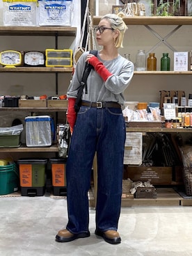 「niko and...（ニコアンド）のカシミヤ混配色ニットプルオーバー（ニット/セーター）」を使った、yaritaさん（レディース・166cm）の秋コーディネート