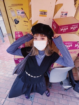 「niko and...（ニコアンド）のアイテム（トートバッグ、グレー系）」を使った、dululu915さん（レディース・158cm）の春コーディネート