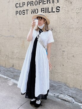 「GU（ジーユー）のアイテム（スカート、ホワイト系）」を使った、dululu915さん（レディース・158cm）の春コーディネート