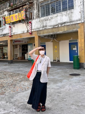 「BEAMS（ビームス）のアイテム（バッグ、オレンジ系）」を使った、dululu915さん（レディース・158cm）の春コーディネート