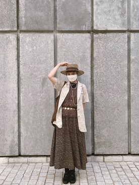 「niko and...（ニコアンド）のアイテム（バッグ、ブラウン系）」を使った、dululu915さん（レディース・158cm）の春コーディネート