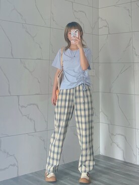 「アイテム（チノパンツ、その他）」を使った、miuさん（レディース・163cm）の夏コーディネート