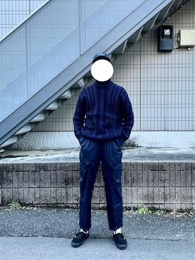 「NEAT（ニート）のアイテム（帽子）」を使った、しょうさん（メンズ・177cm）の冬コーディネート