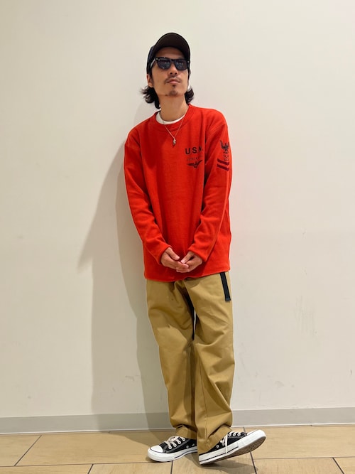関税送料込【 】Badge Waffle 長袖Tシャツ セール】NAVAL L/S WAFFLE T-SHIRT / ネイバル 長袖 ワッフル T