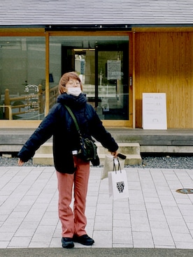 「nanamica（ナナミカ）のアイテム（ダウンジャケット/コート）」を使った、ざさん（レディース・162cm）の冬コーディネート