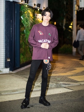 「Acne Studios（アクネストゥディオズ）のアイテム（パンツ）」を使った、Takuya  Kobayashiさん（メンズ・176cm）の春コーディネート