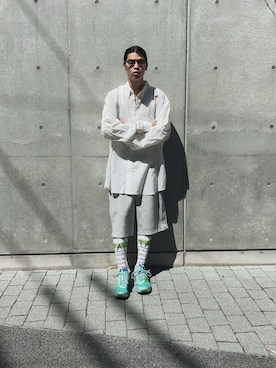 「アイテム（ポロシャツ）」を使った、Takuya  Kobayashiさん（メンズ・176cm・30代）の夏コーディネート