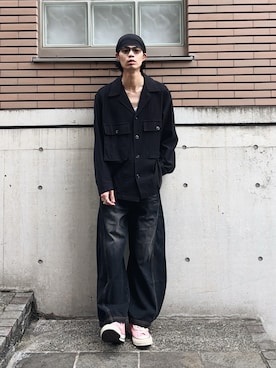 「CONVERSE（コンバース）のALL STAR US COLORS HI 31306661（スニーカー、ピンク系）」を使った、Takuya  Kobayashiさん（メンズ・176cm）の秋コーディネート