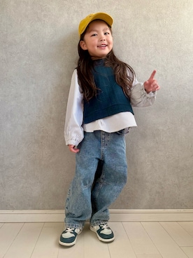 「アイテム（Tシャツ/カットソー）」を使った、kii_memeさん（キッズ・100cm）の秋コーディネート