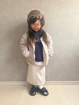 「アイテム（スカート）」を使った、kii_memeさん（キッズ・100cm）の冬コーディネート
