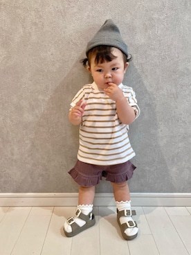 「西松屋（ニシマツヤ）のアイテム」を使った、kii_memeさん（キッズ・136cm）の春コーディネート