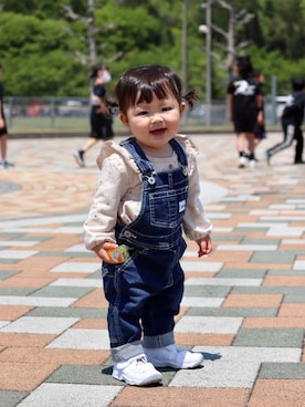 「EDWIN（エドウィン）のアイテム（サロペット/オーバーオール）」を使った、kii_memeさん（キッズ・139cm）の春コーディネート