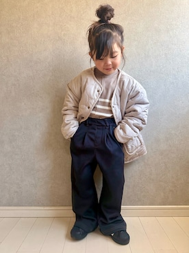 「アイテム（ジャケット/アウター、ベージュ系）」を使った、kii_memeさん（キッズ・100cm）の冬コーディネート